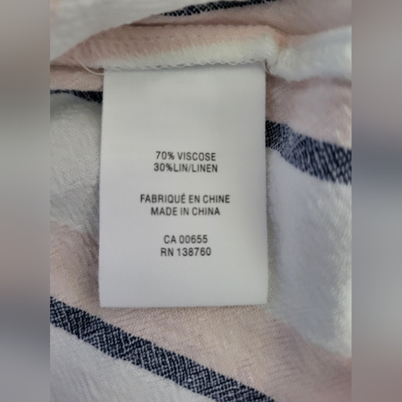 Reitmans White/Pink/ Blue Striped Tank Top, Size XXS - Picture 6 of 6